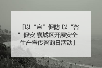 以“宣”促防 以“咨”促安 襄城区开展安全生产宣传咨询日活动