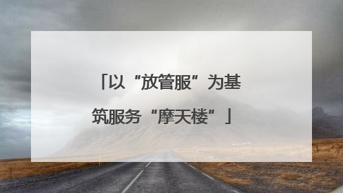 以“放管服”为基筑服务“摩天楼”