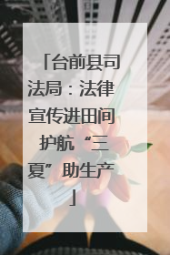 台前县司法局：法律宣传进田间 护航“三夏”助生产