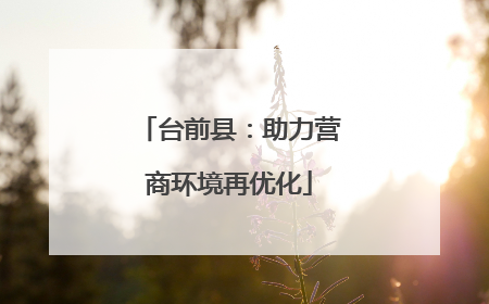 台前县：助力营商环境再优化
