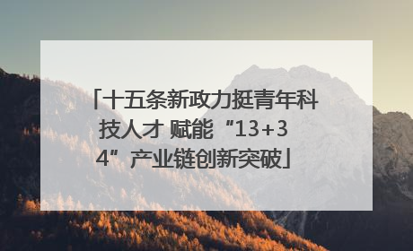 十五条新政力挺青年科技人才 赋能“13+34”产业链创新突破