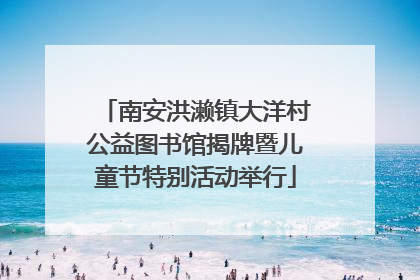 南安洪濑镇大洋村公益图书馆揭牌暨儿童节特别活动举行
