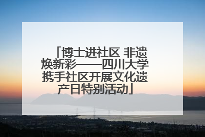 博士进社区 非遗焕新彩——四川大学携手社区开展文化遗产日特别活动