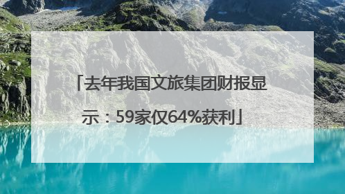 去年我国文旅集团财报显示：59家仅64%获利