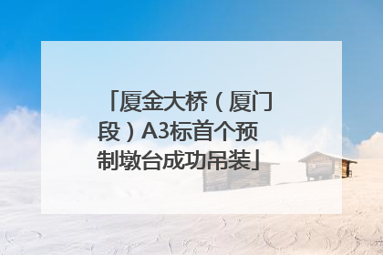 厦金大桥（厦门段）A3标首个预制墩台成功吊装