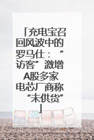 充电宝召回风波中的罗马仕：“访客”激增 A股多家电芯厂商称“未供货”