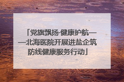 党旗飘扬·健康护航——北海医院开展进盐企筑防线健康服务行动