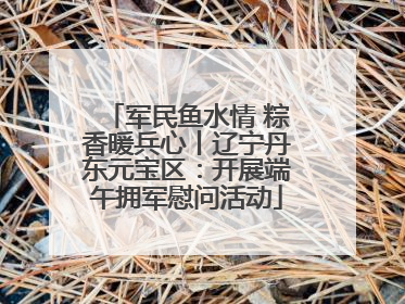 军民鱼水情 粽香暖兵心丨辽宁丹东元宝区：开展端午拥军慰问活动