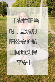 农忙正当时，盐城射阳公安护航田间地头保平安