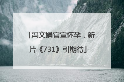 冯文娟官宣怀孕，新片《731》引期待