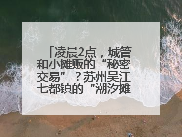 凌晨2点，城管和小摊贩的“秘密交易”？苏州吴江七都镇的“潮汐摊区”让城市管理有了人情味