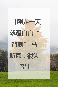 刚走一天就遭白宫“背刺” 马斯克：很失望