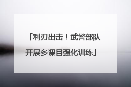 利刃出击！武警部队开展多课目强化训练