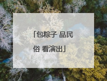 包粽子 品民俗 看演出