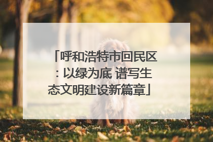 呼和浩特市回民区：以绿为底 谱写生态文明建设新篇章