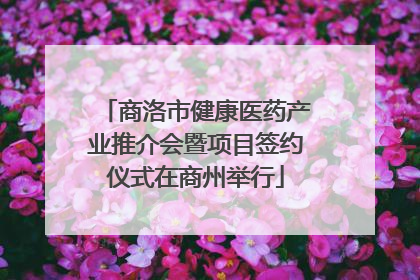 商洛市健康医药产业推介会暨项目签约仪式在商州举行