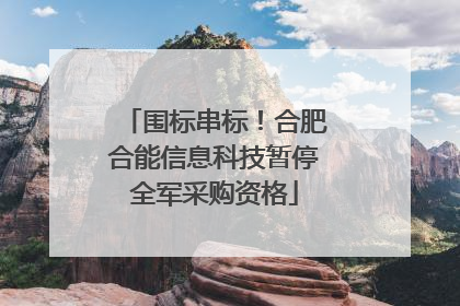 围标串标！合肥合能信息科技暂停全军采购资格