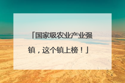 国家级农业产业强镇，这个镇上榜！