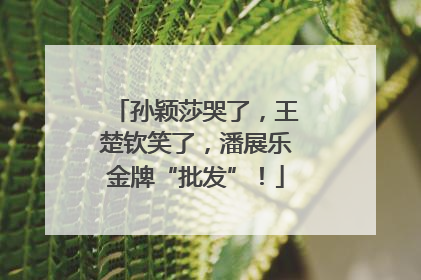 孙颖莎哭了，王楚钦笑了，潘展乐金牌“批发”！