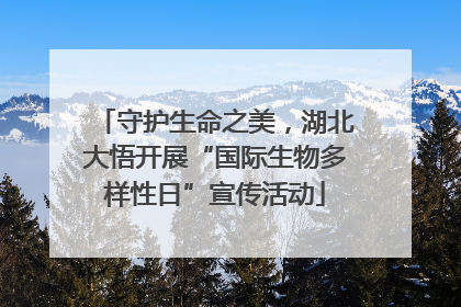 守护生命之美，湖北大悟开展“国际生物多样性日”宣传活动