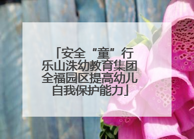 安全“童”行 乐山洙幼教育集团全福园区提高幼儿自我保护能力