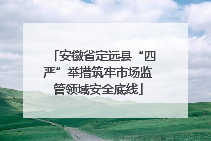 安徽省定远县“四严”举措筑牢市场监管领域安全底线