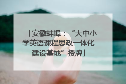 安徽蚌埠：“大中小学英语课程思政一体化建设基地”授牌