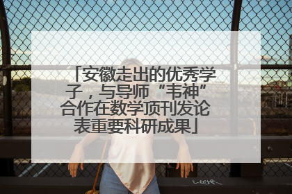 安徽走出的优秀学子，与导师“韦神”合作在数学顶刊发论表重要科研成果