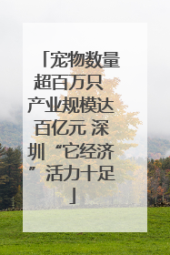 宠物数量超百万只 产业规模达百亿元 深圳“它经济”活力十足