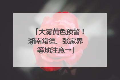 大雾黄色预警！湖南常德、张家界等地注意→