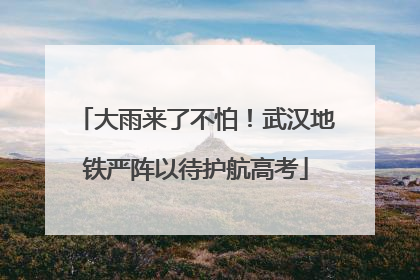 大雨来了不怕！武汉地铁严阵以待护航高考