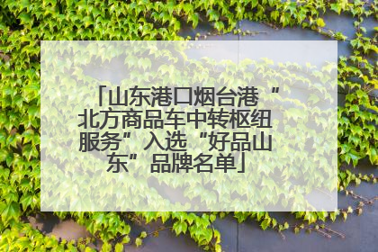 山东港口烟台港“北方商品车中转枢纽服务”入选“好品山东”品牌名单