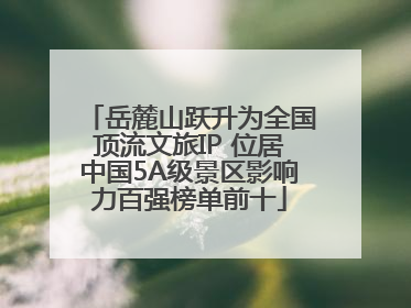 岳麓山跃升为全国顶流文旅IP 位居中国5A级景区影响力百强榜单前十