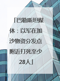 巴勒斯坦媒体:以军在加沙物资分发点附近打死至少28人