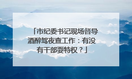 市纪委书记现场督导酒醉驾夜查工作：有没有干部耍特权？