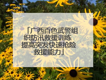 广西百色武警组织防汛救援训练 提高突发快速抢险救援能力