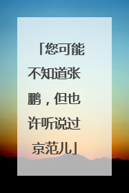 您可能不知道张鹏，但也许听说过京范儿
