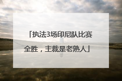 执法3场印尼队比赛全胜，主裁是老熟人