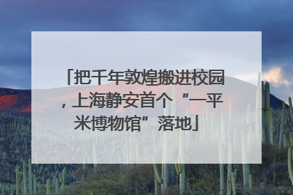 把千年敦煌搬进校园，上海静安首个“一平米博物馆”落地
