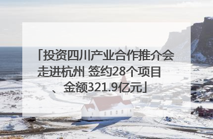投资四川产业合作推介会走进杭州 签约28个项目、金额321.9亿元