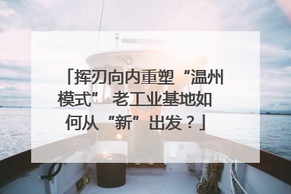 挥刃向内重塑“温州模式” 老工业基地如何从“新”出发？