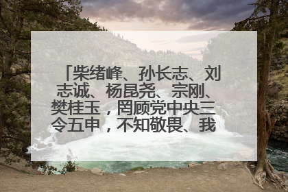 柴绪峰、孙长志、刘志诚、杨昆尧、宗刚、樊桂玉，罔顾党中央三令五申，不知敬畏、我行我素、肆意妄为！