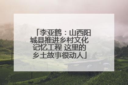 李亚鹤：山西阳城县推进乡村文化记忆工程 这里的乡土故事很动人