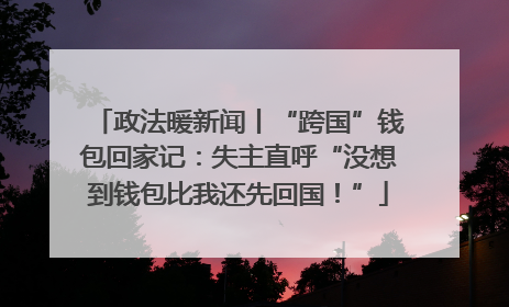 政法暖新闻丨“跨国”钱包回家记：失主直呼“没想到钱包比我还先回国！”