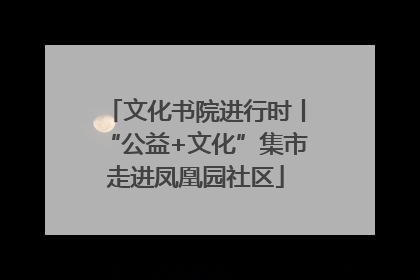 文化书院进行时丨“公益+文化”集市走进凤凰园社区