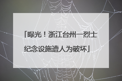 曝光！浙江台州一烈士纪念设施遭人为破坏