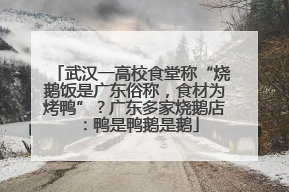 武汉一高校食堂称“烧鹅饭是广东俗称，食材为烤鸭”？广东多家烧鹅店：鸭是鸭鹅是鹅