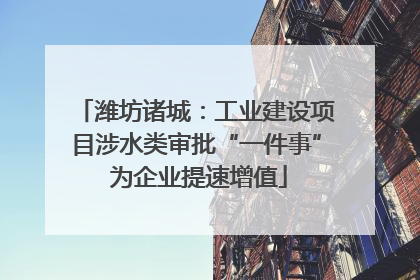 潍坊诸城：工业建设项目涉水类审批“一件事” 为企业提速增值