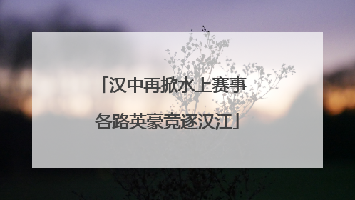 汉中再掀水上赛事 各路英豪竞逐汉江