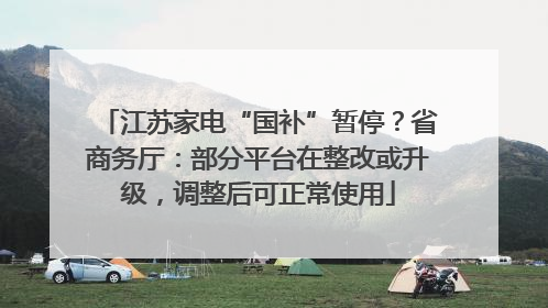 江苏家电“国补”暂停？省商务厅：部分平台在整改或升级，调整后可正常使用